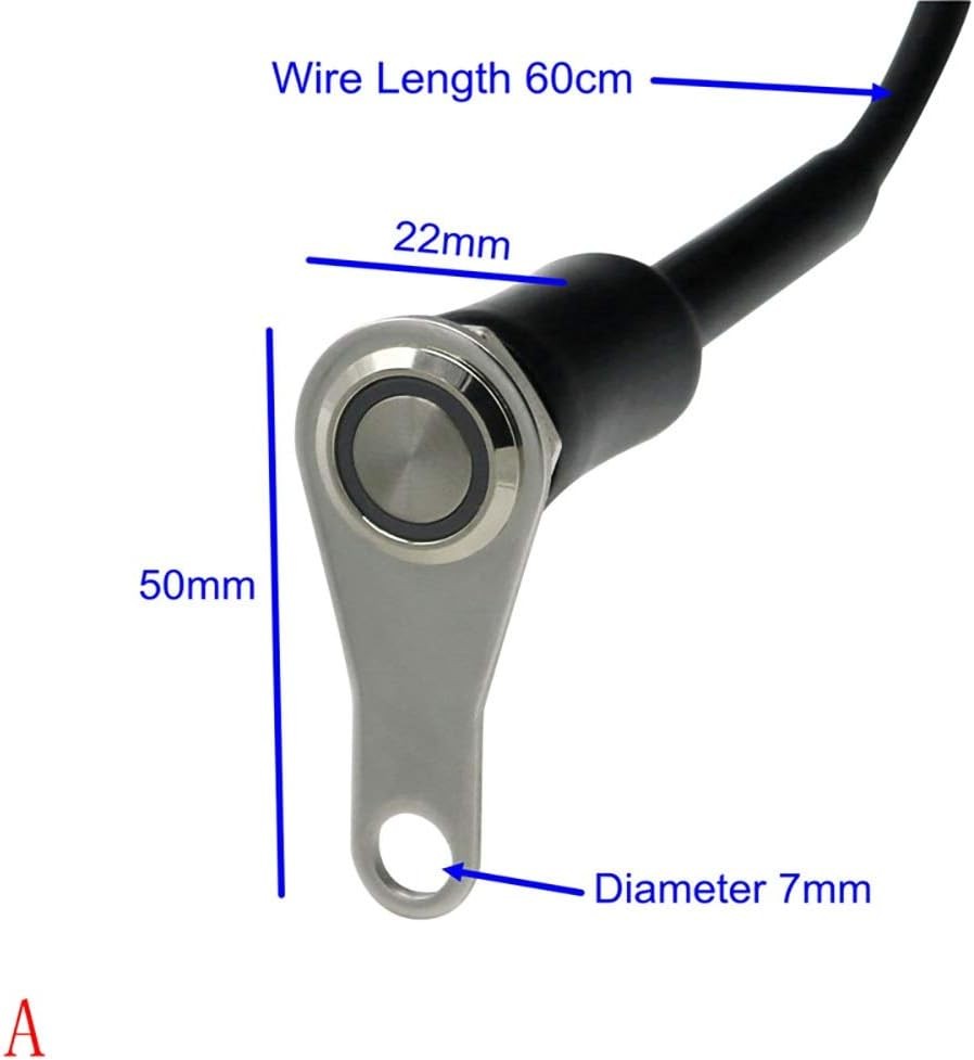 Stainless Steel LED Motorcycle Handlebar Switch, ON-Off Adjustable Waterproof Mo