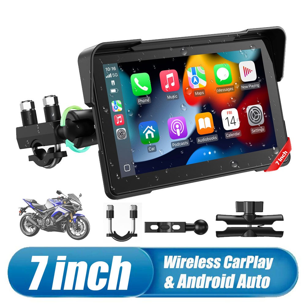 Lamtto Wireless Moto CarPlay Android Auto Waterproof Touchscreen Moto Stereo