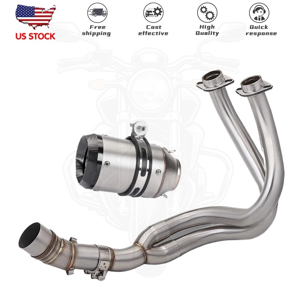 Full System Silvery Exhaust Tips Header Pipe For Kawasaki Z650 Z650RS 2022-2025