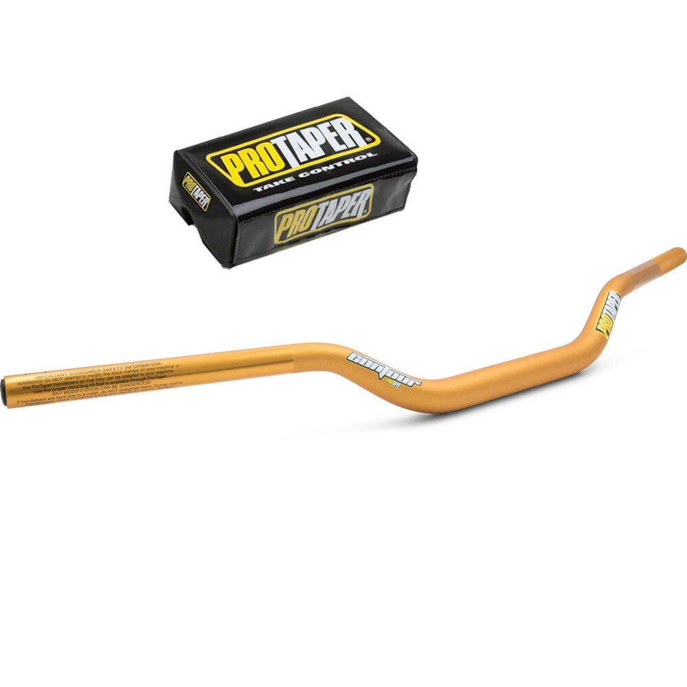PRO TAPER 1-1/8″ CONTOUR CR HIGH BEND GOLD HANDLEBARS MX MOTORCYCLE DIRTBIKE