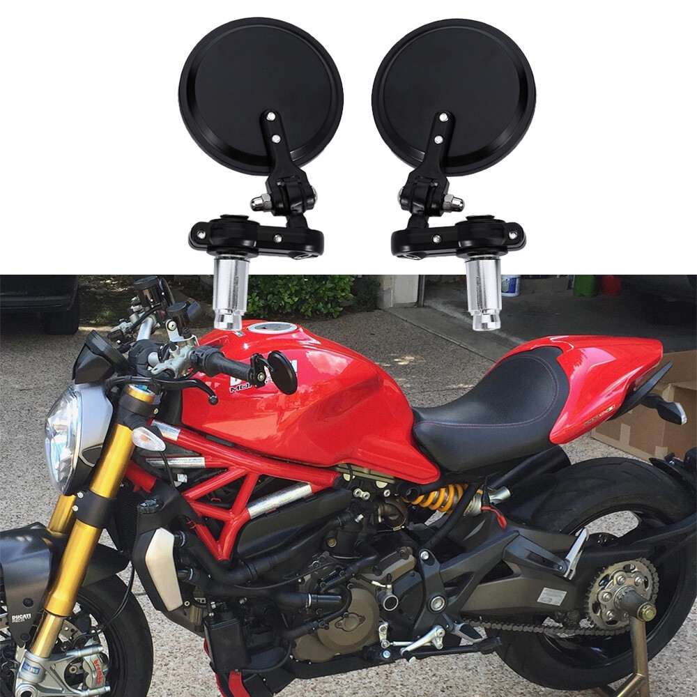 For Ducati Monster 821 696 795 796 Black Motorcycle 7/8″ Folding Bar End Mirrors