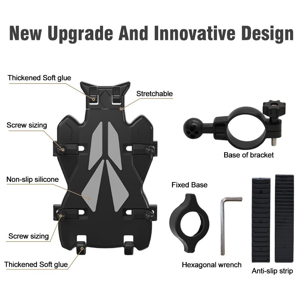 Universal Shockproof Phone Holder Mount 360 Rotation for Bike Motorcycle Scooter