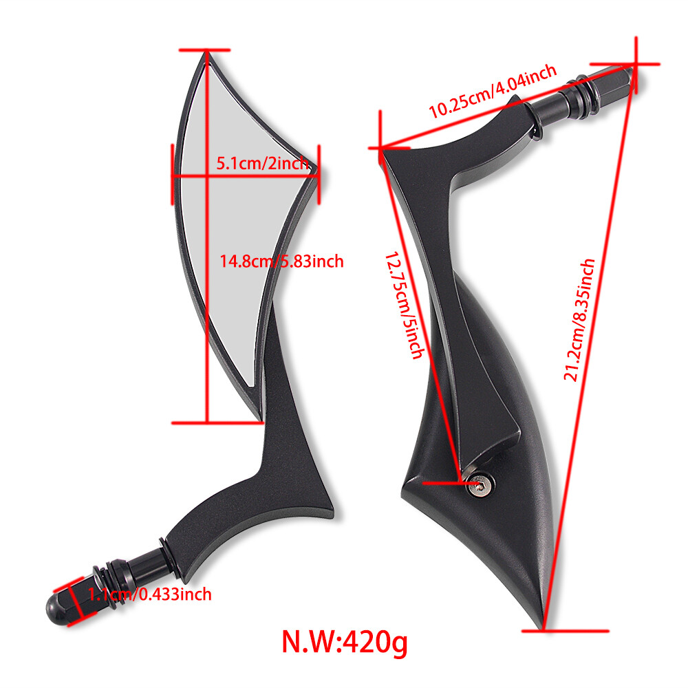 For Honda Fury 1300 Mirror Motorcycle Rear View Side Blade Mirrors Black CNC