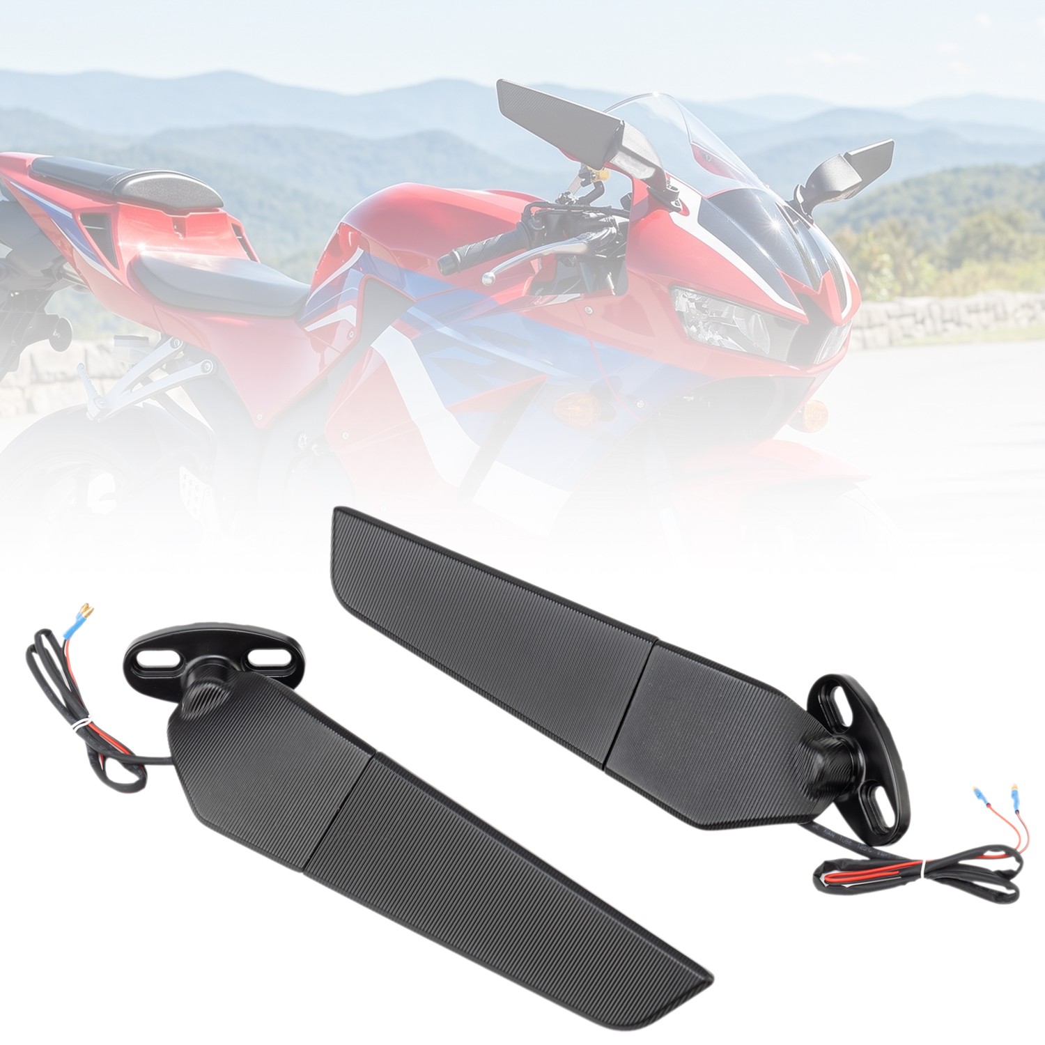 Rearview Wing Mirrors w/ LED Turn Signal Light for Yamaha R1 1998-2009 2011-2014