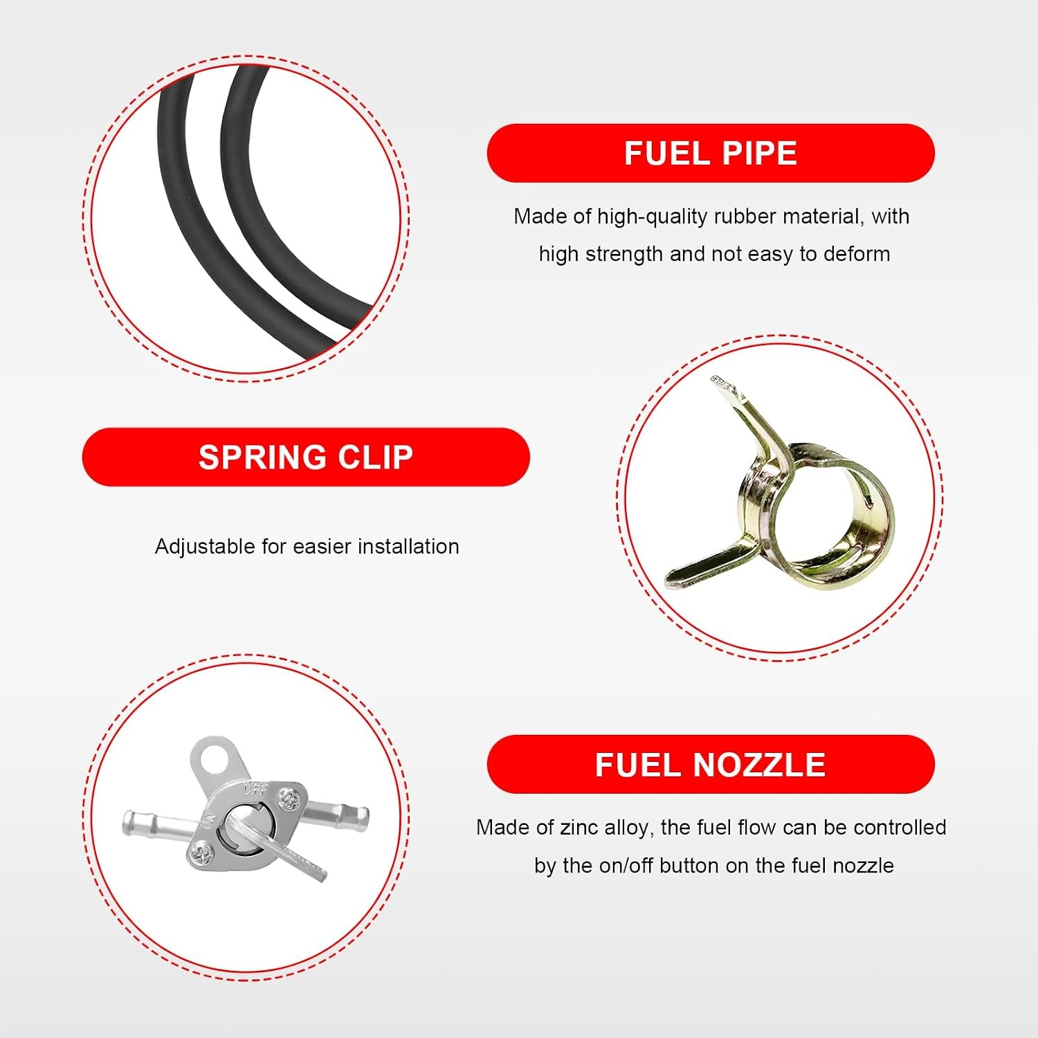 3/16 Motorcycle Diesel Fuel Line Hose Kit Filter Shut Off Valve ClamColor: Black