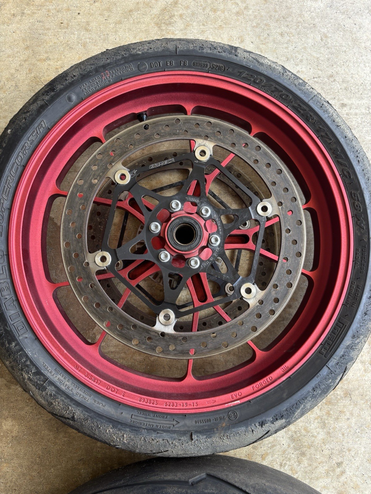 2008-25 Aprilia RSV4 RF FACTORY OEM Forged Wheels EVO Rose/ Red APR002