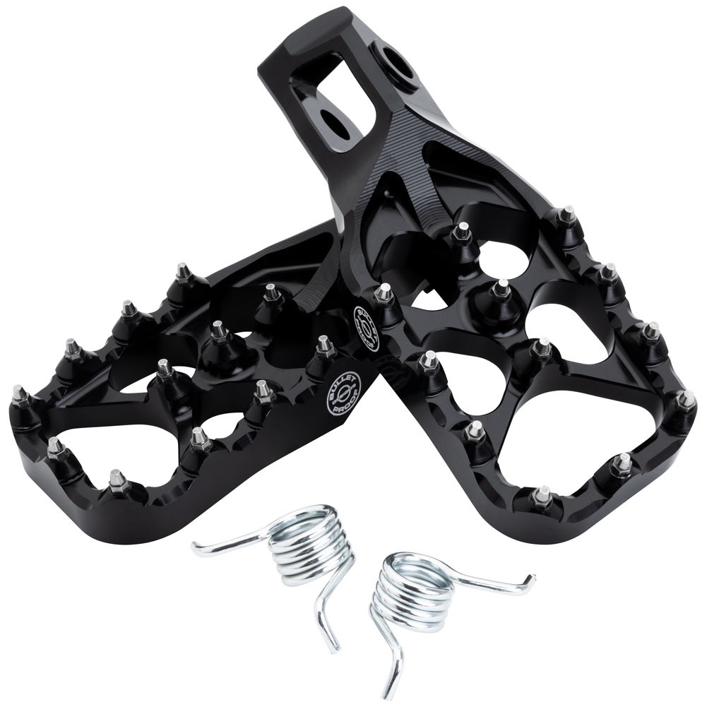 Bullet Proof Designs Billet Foot Pegs Black For Husqvarna FX 350 2023-2025