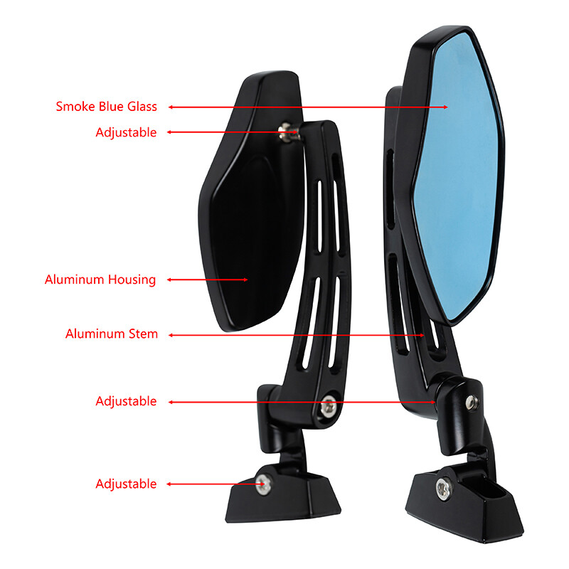 Pair Adjustment Sport Bike Side Rearview Mirror for Kawasaki Suzuki Honda Yamaha