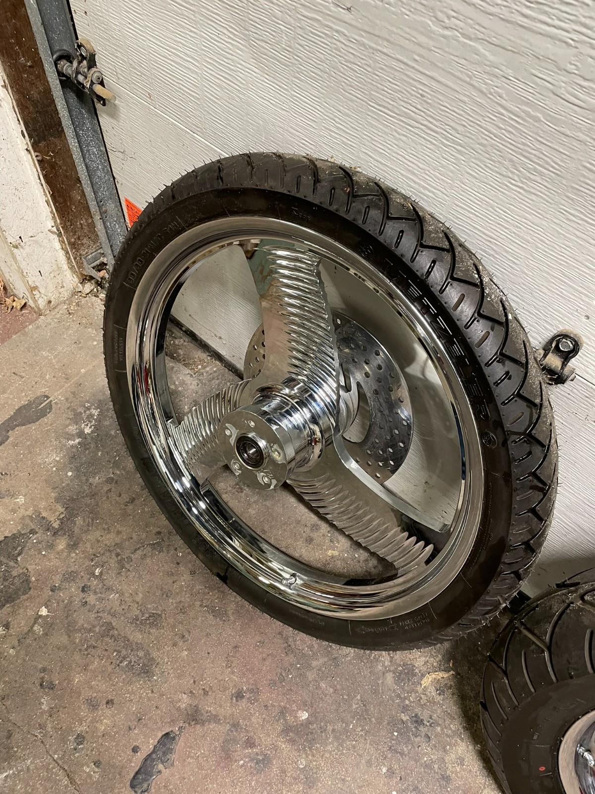 21 16 Chrome Billet 3 Blade Wave Wheel Set PM Harley Pro Street FXR CCI Chopper