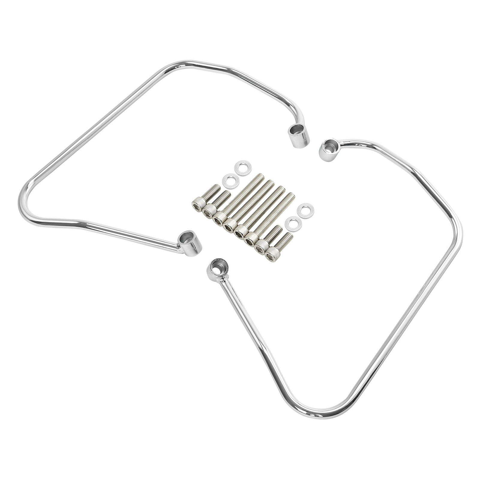 Saddlebag Support Bracket Mounts (Chrome) Fit For Harley Softail Street Bob 18+
