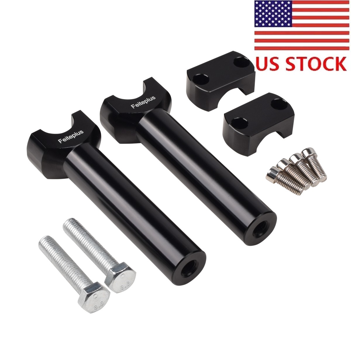 Motorcycle 1” Handlebar Risers Clamps Handle Bar Mount For Harley Honda Black