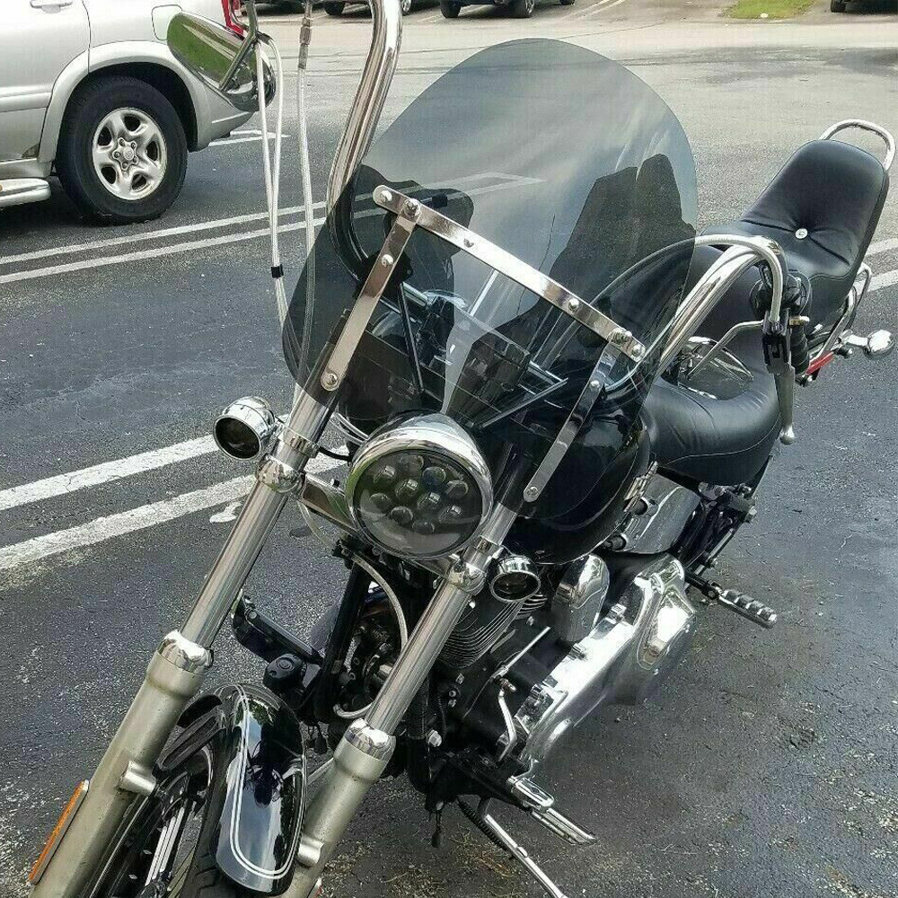 18″x16″ Smoke Motorcycle Windshield 7/8″ 1″ Handlebar For Buell Blast 2000-2009