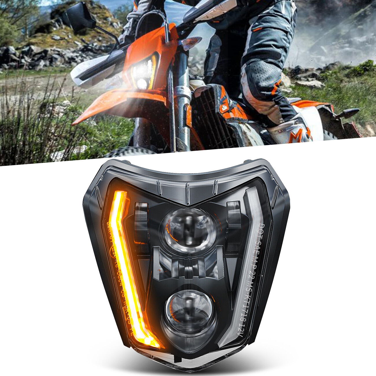 66W 3000lm Universal LED Headlight For Most Pit Dirt Bike Motorcycle Enduro ATV