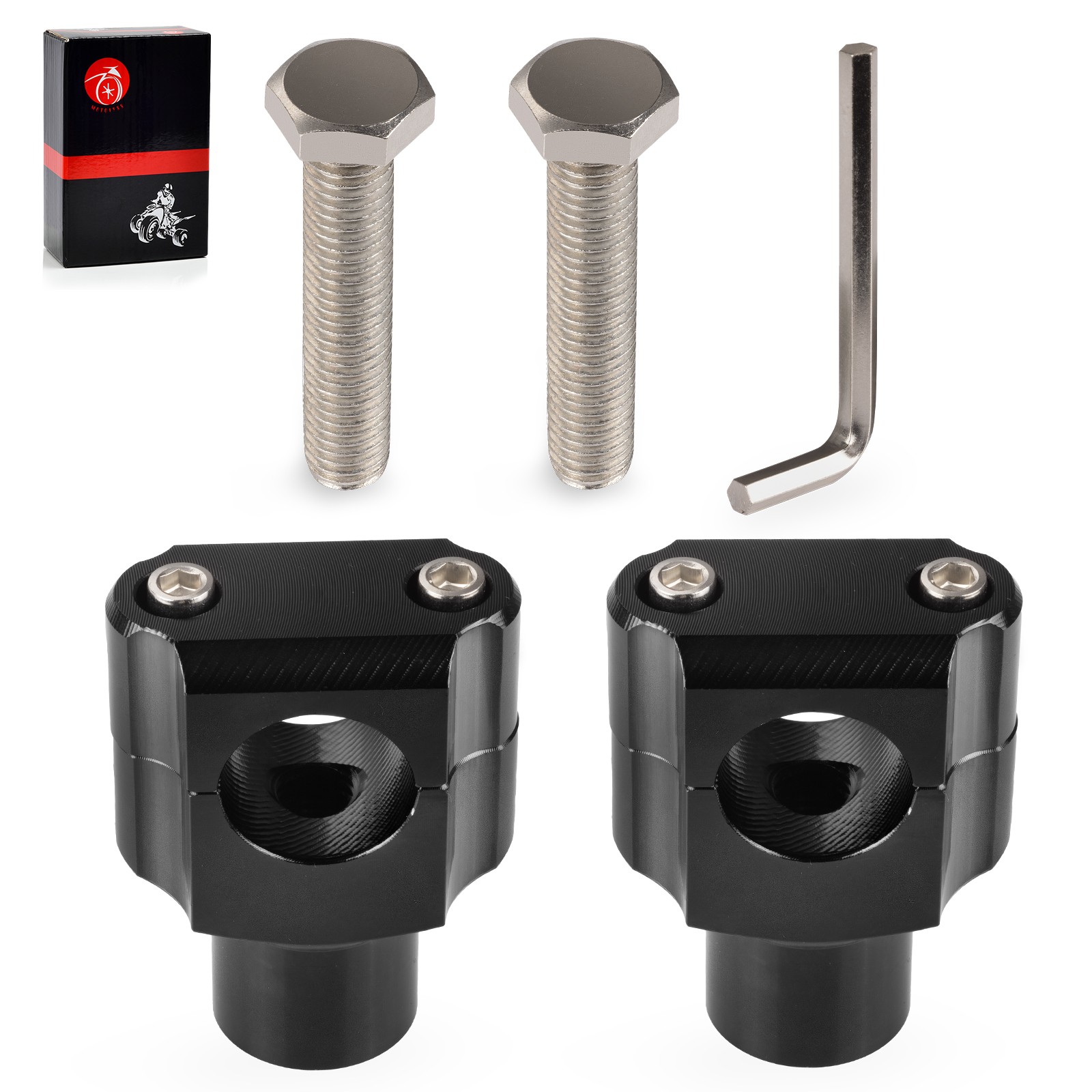 2X Black Motorcycle Handlebar Risers 1 Inch Aluminum Alloy Motorcycle Risers 1″