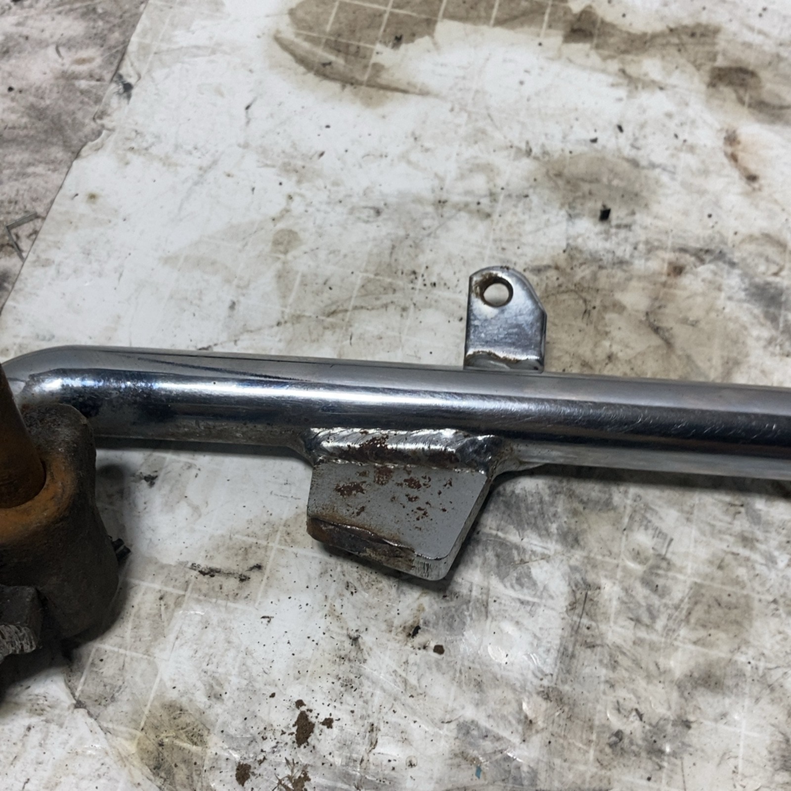 99-16? Harley Dyna Super Glide OEM Kickstand Jiffy Stand Leg Support Chrome