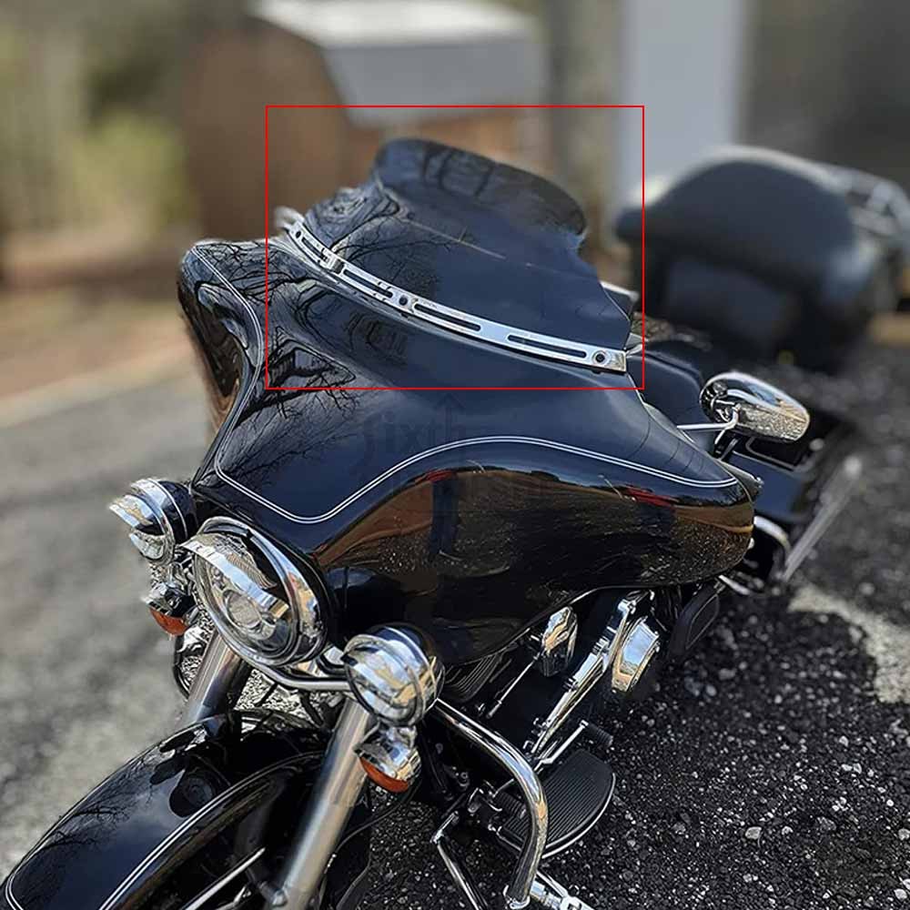 For Harley Touring Street Electra Glide Classic 96-13 8″ Black Wave Windshield