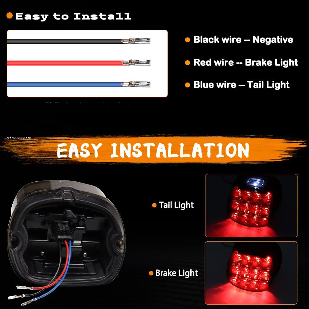 Smoke LED Tail Lights Indicator Brake For Harley Touring Road King Electra Glide