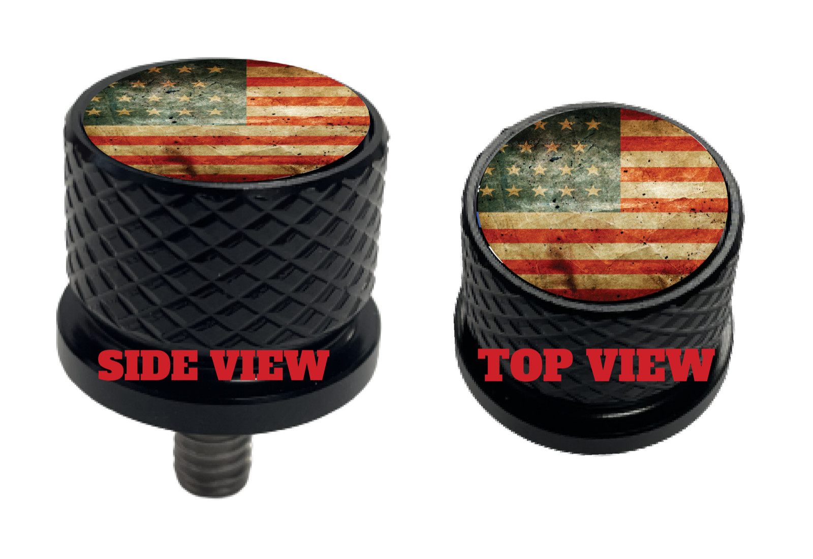 Rustic American Flag Large Knurled Seat Bolt For Harley Davidson 1996-2024+