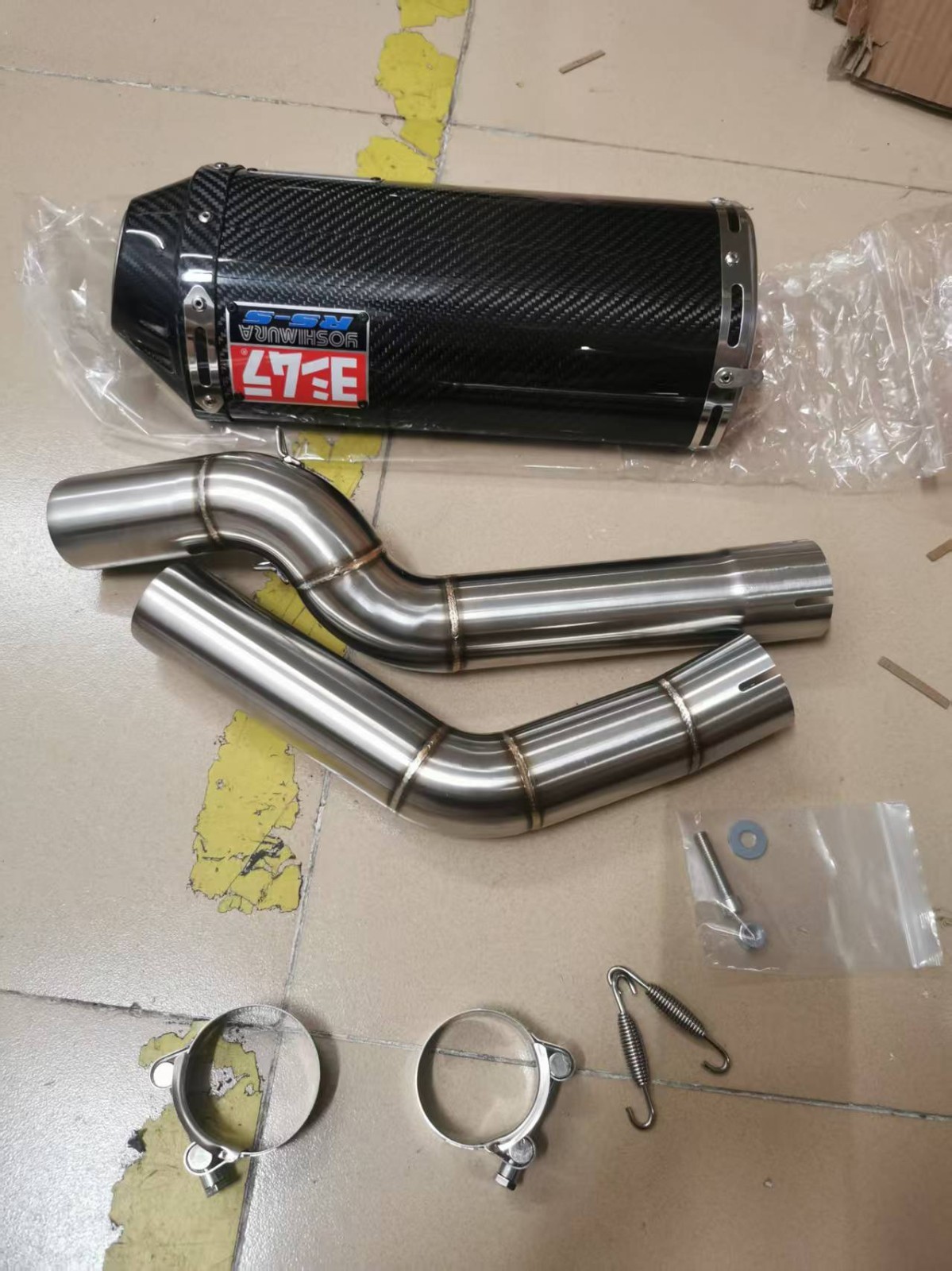 Slip on CBR1000RR Exhaust Carbon Link Pipe System For Honda 2004 2005 2006 2007