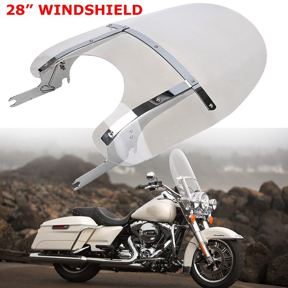 For Harley Road King TOURING 1994-2020 28″ Detachable Transparent Windshield NEW