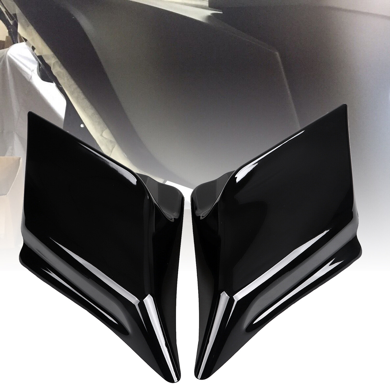Black Stretched Side Covers For Harley 97-07 Electra Glide Road King FLHR FLHX