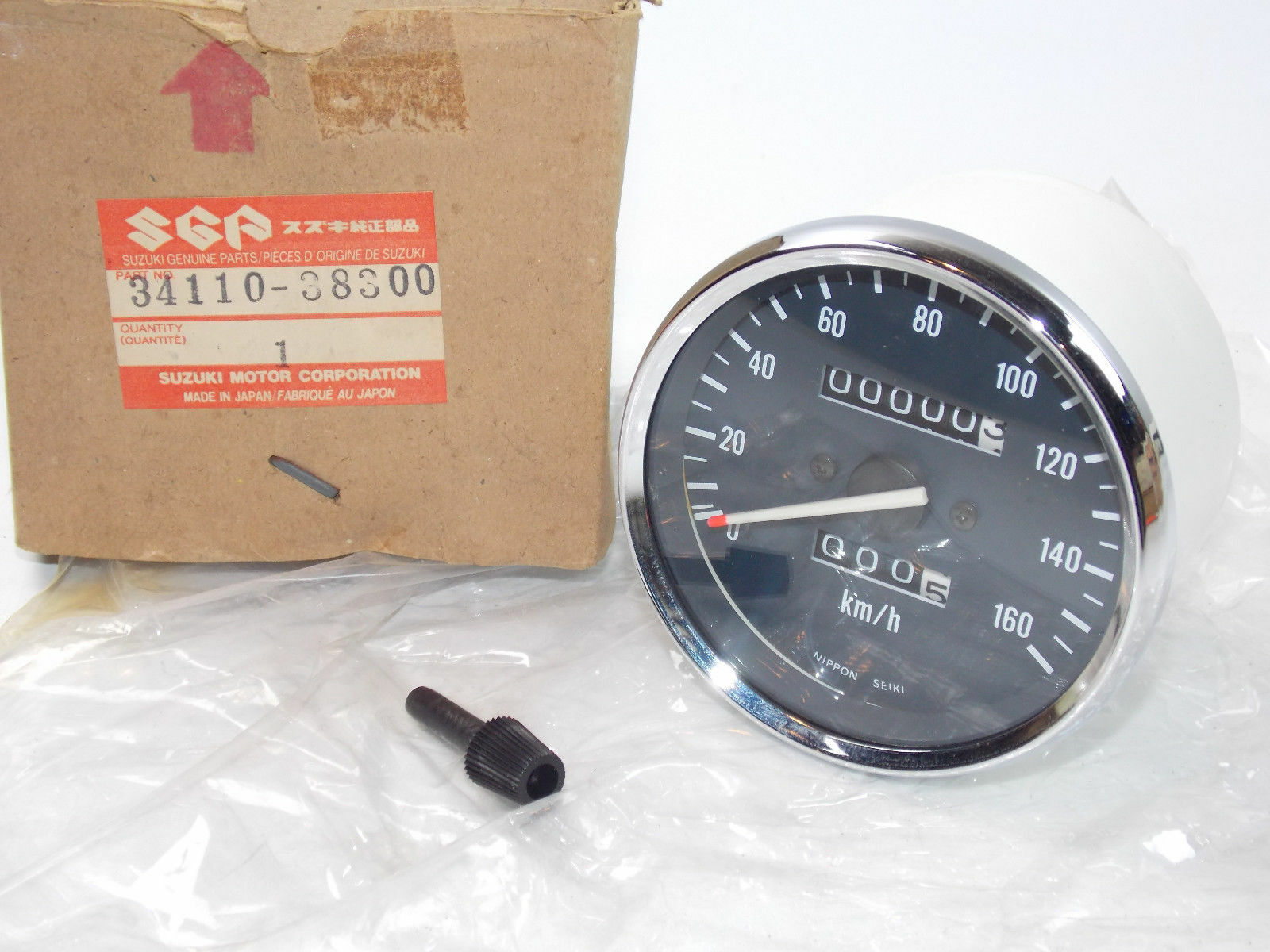 GENUINE 1985-2001 SUZUKI GN250 SPEEDOMETER GAUGE INSTRUMENT 160 KM/H 34110-38300