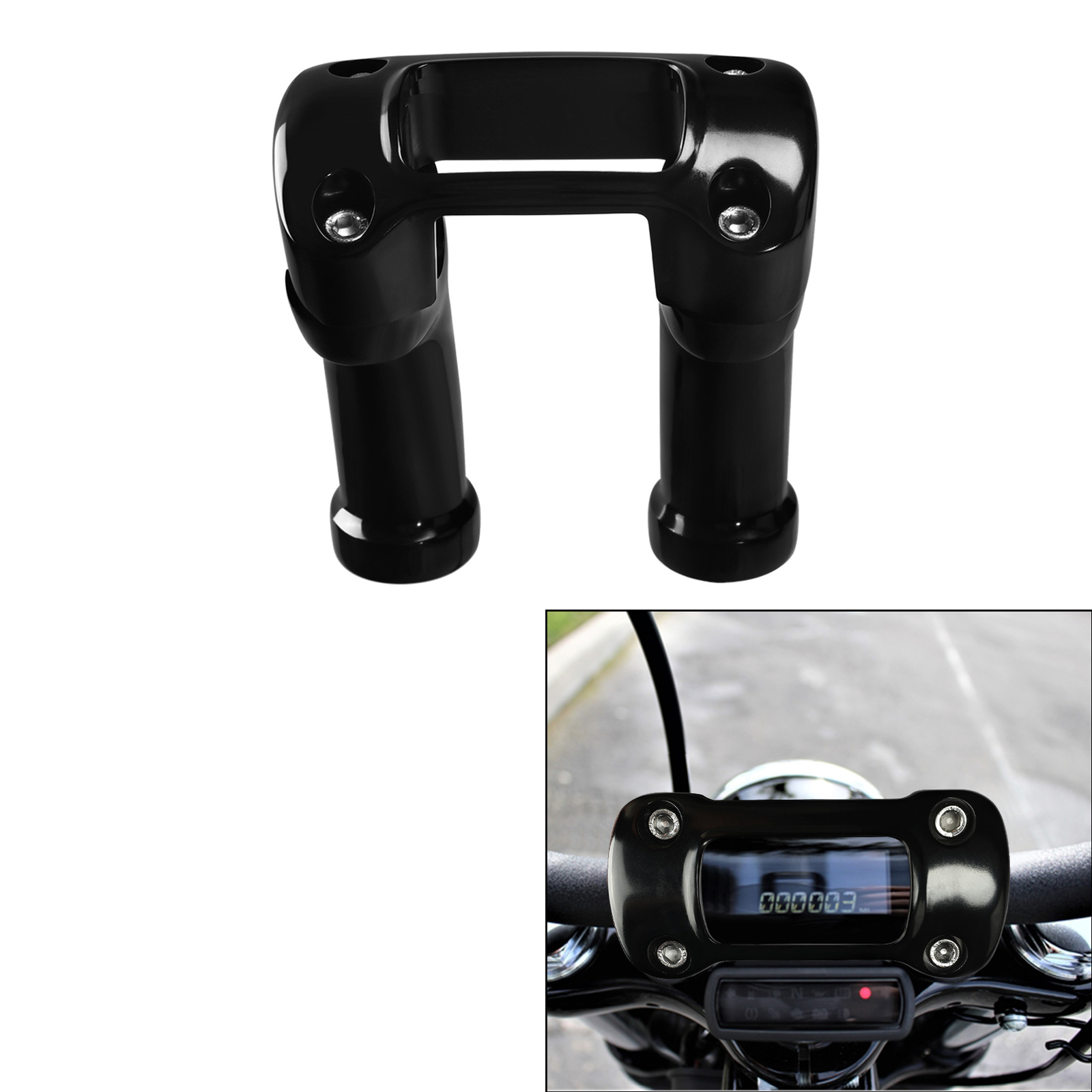 4″ Handlebar Riser 1″Top Clamp Fit For Harley Softail Street Bob FXBB FXBR 18-24