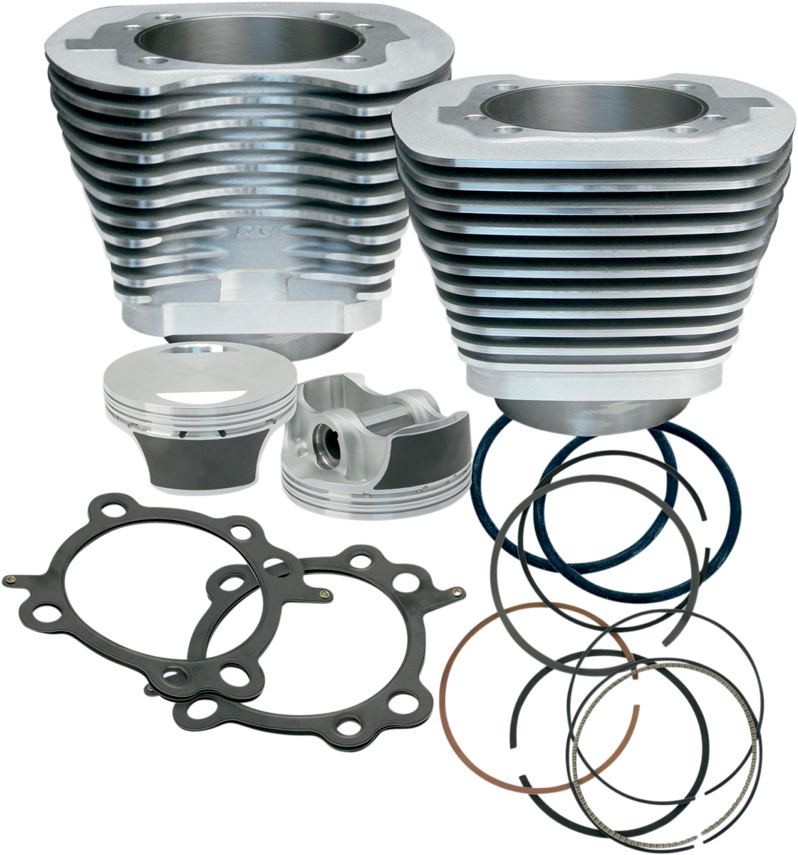 S&S Cycle 97in. Big Bore Engine Upgrade Kit – Silver Powder-Coated 910-0201