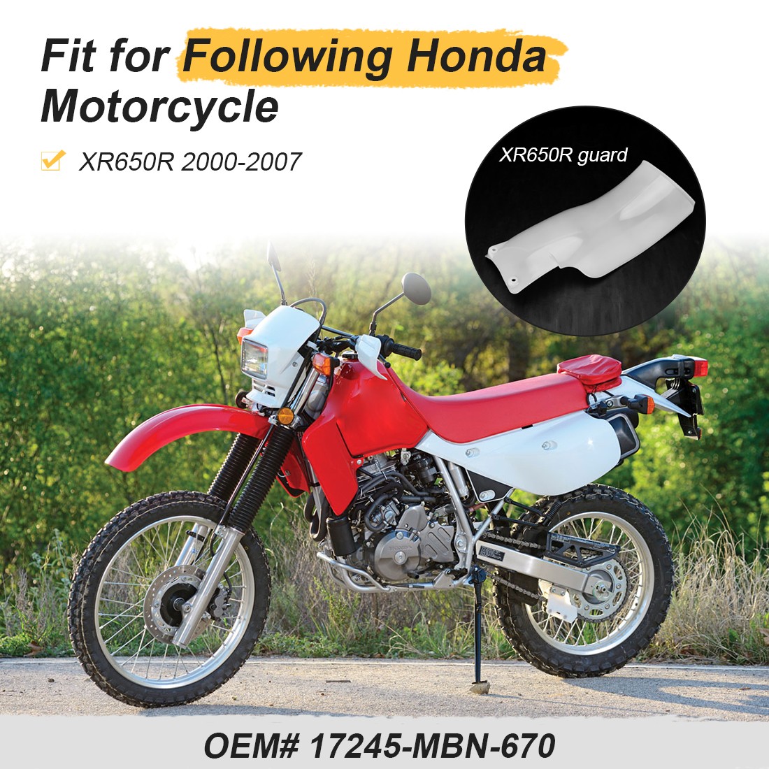 Splash Guard For 2000-2007 Honda XR650R XR 650R Mud Guard Flap 17245-MBN-670