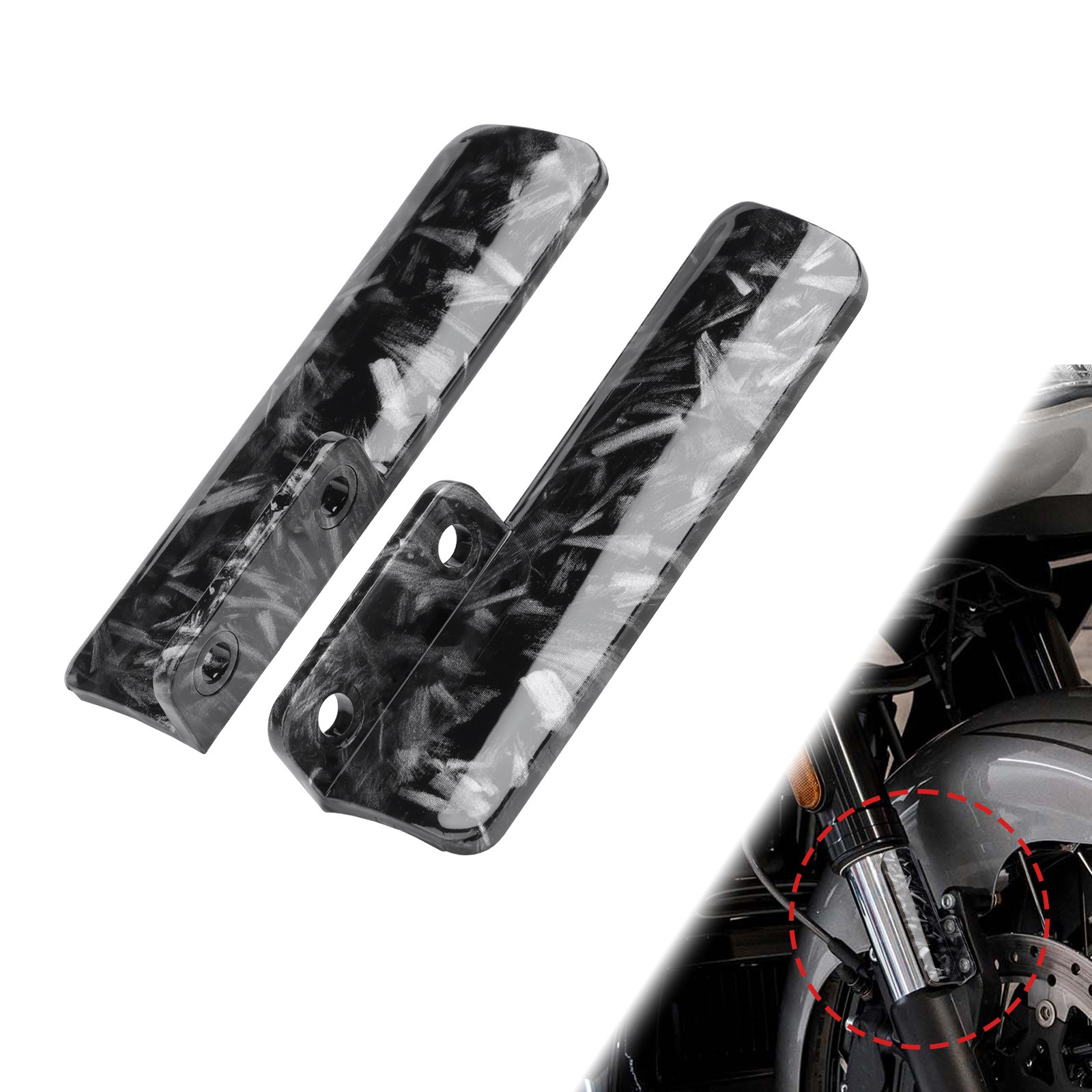 2X Forged Pattern Front Fork Lower Leg Covers For CVO Road Glide FLTRXSE 2023-25