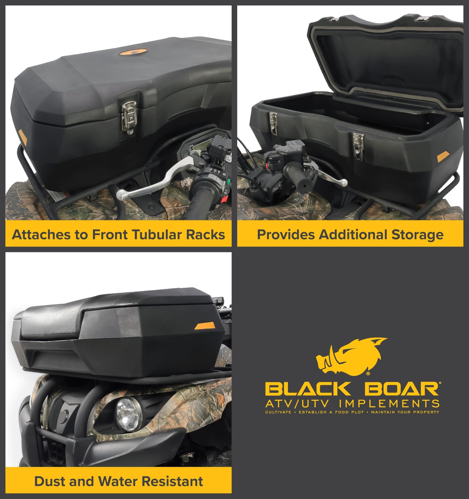 Black Boar ATV Front Storage Box – Features Durable Polyethylene Racks (66011)