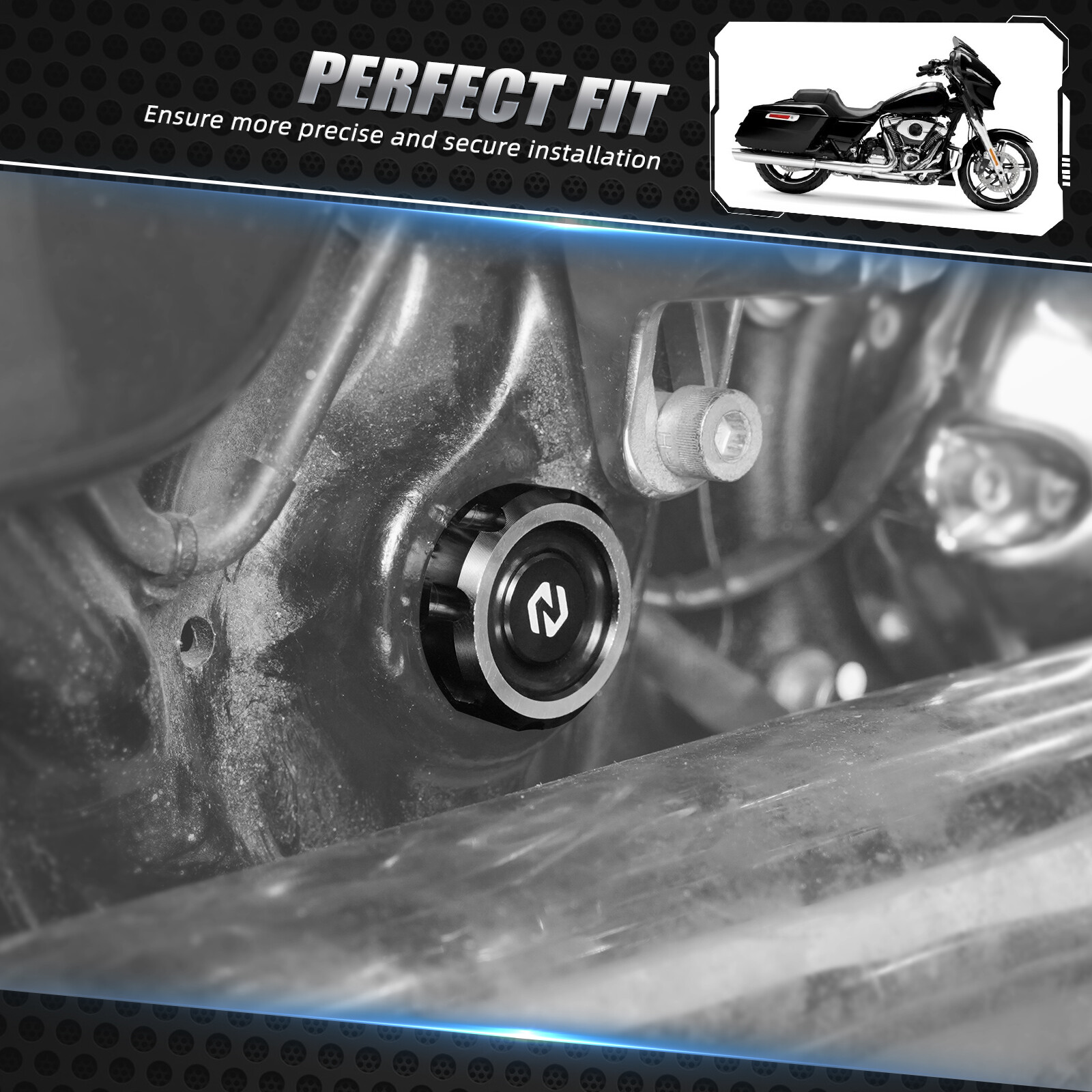 NICECNC Aluminium Frame Hole Plugs for Harley Road King Special FLHRXS 2017-2024