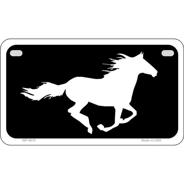 Running Horse Novelty Metal Motorcycle Plate
