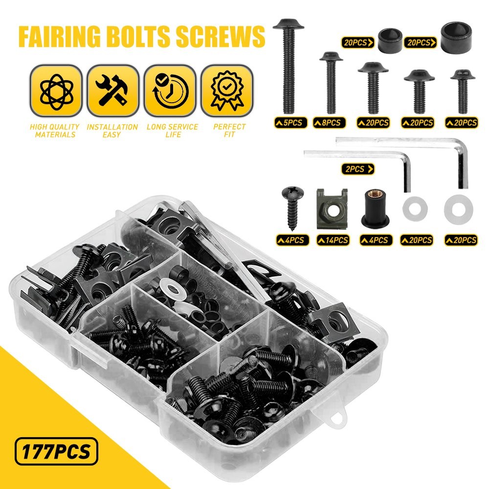177PCS Fairing Bolt Kit Bodywork Screws Set For Honda CBR600RR 1000RR CBR1100XX