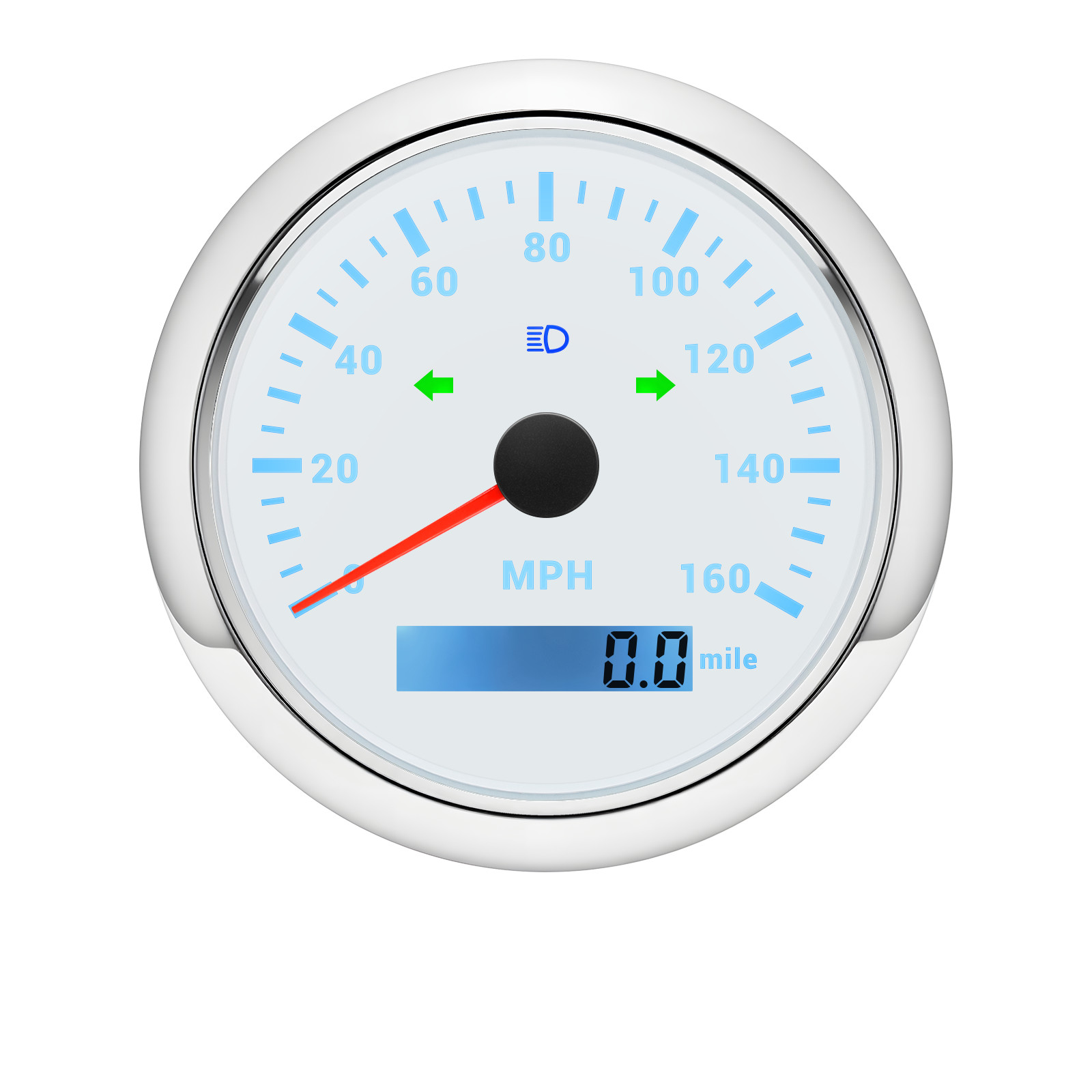 85MM White GPS Speedometer 0-160MPH Gauge for Motorcycles Boat Car Truck ATV US