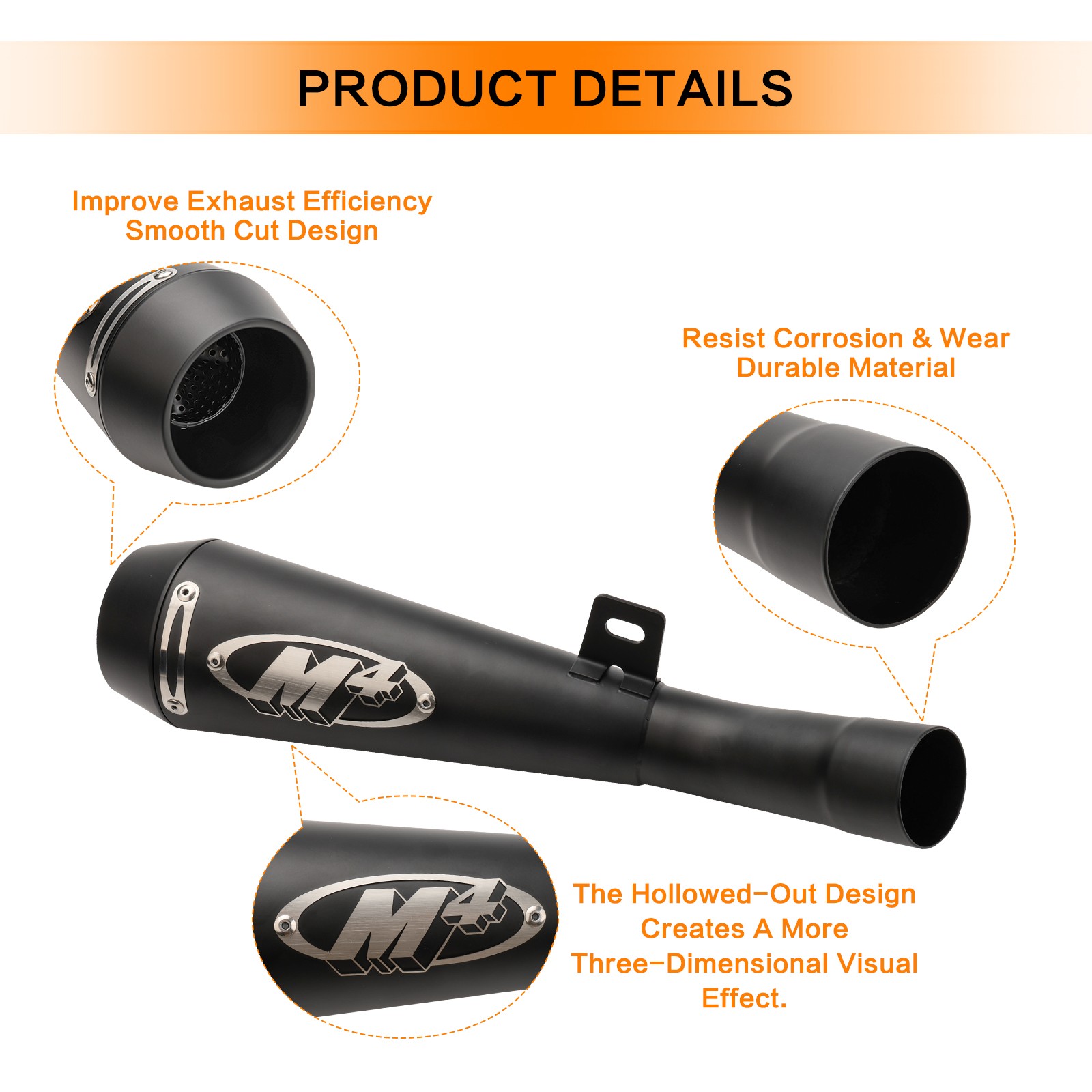 Slip On Exhaust System Muffler Tail Pipe For Kawasaki Ninja ZX6R ZX636 2009-2023