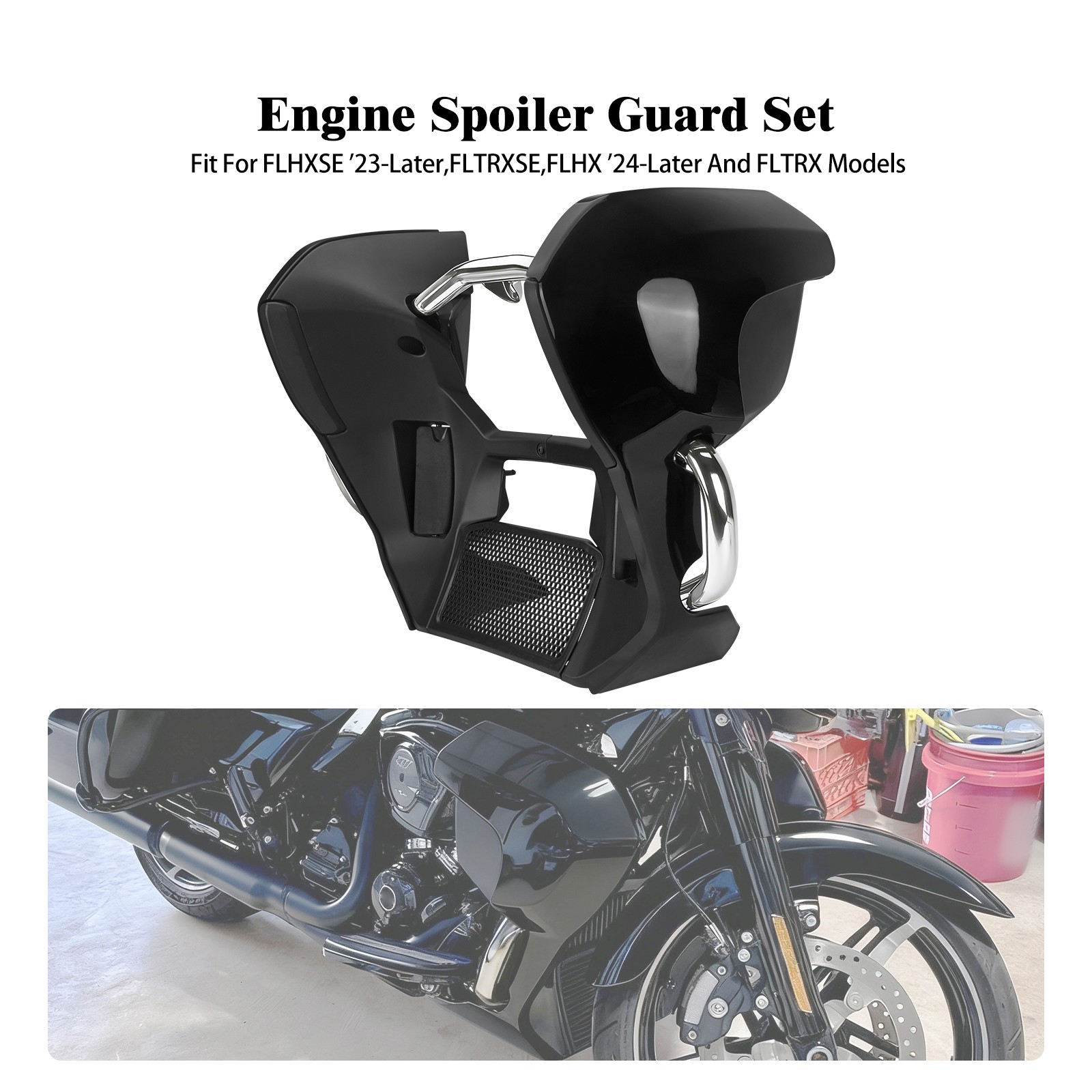Engine Spoilers Lowers Guard Bar For Harley CVO FLHXSE 23-Up FLHX FLTRX 2024-Up
