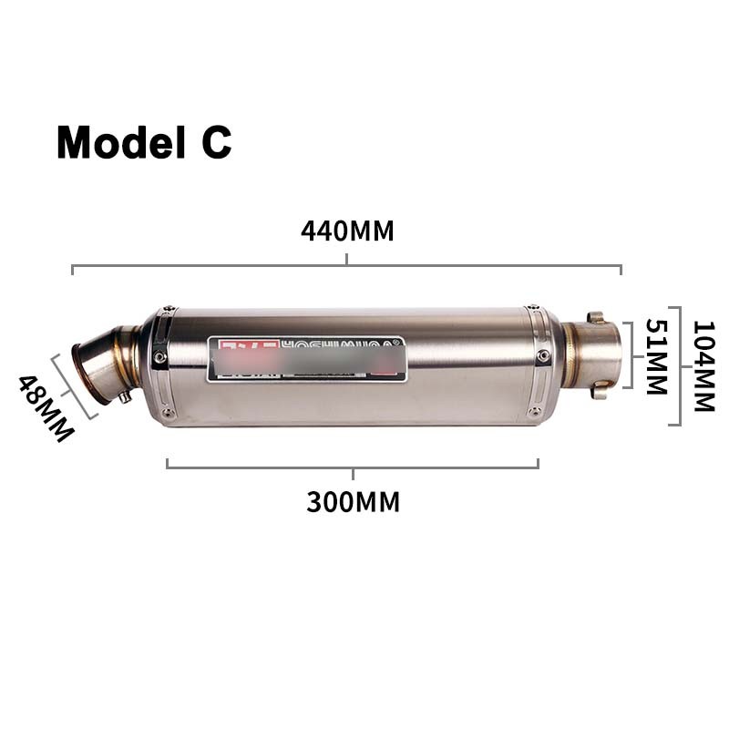 ATV Motocycle 38~51mm Stainless Steel Street BikeExhaust pipe with Silencer Tip