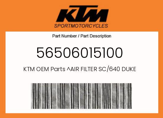KTM Genuine Air Filter Sc/640 Duke – 56506015100