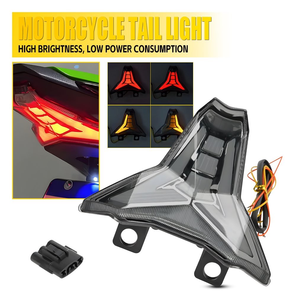 For Kawasaki Ninja 400/Z400 2018-23 Signal LED Integrated Tail Light Red+Amber H