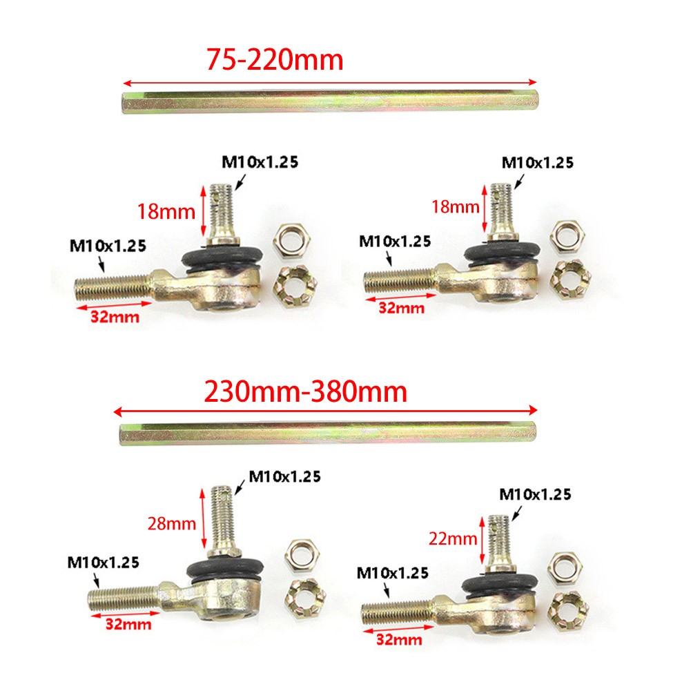 27CM M10 Ball Joiner Bolt Tie Rod Universal For 50cc 70cc 110cc Quad Dirt Bike