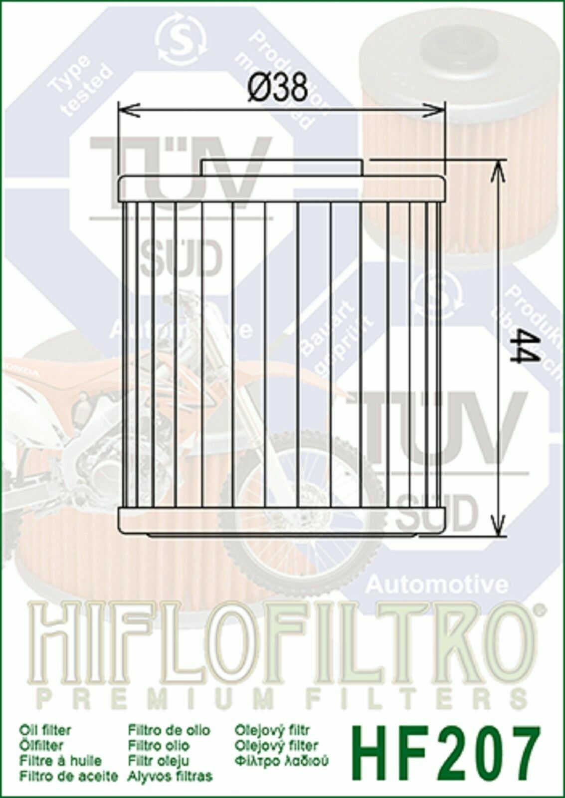 2019 Kawasaki KX450 HiFlo Oil Filter HF207 KX 450 – Pack of 4