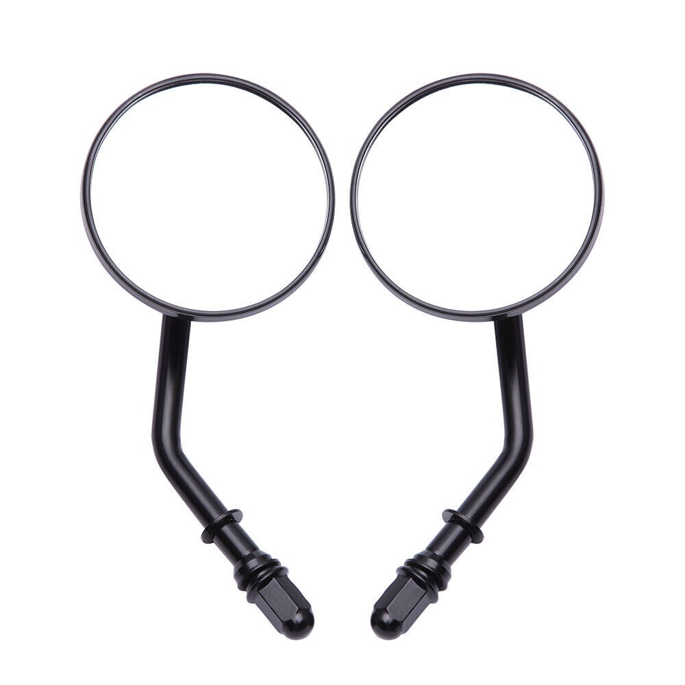 8mm Black Round Motorcycle Side Rear View Mirrors Rearview For Harley Davidson