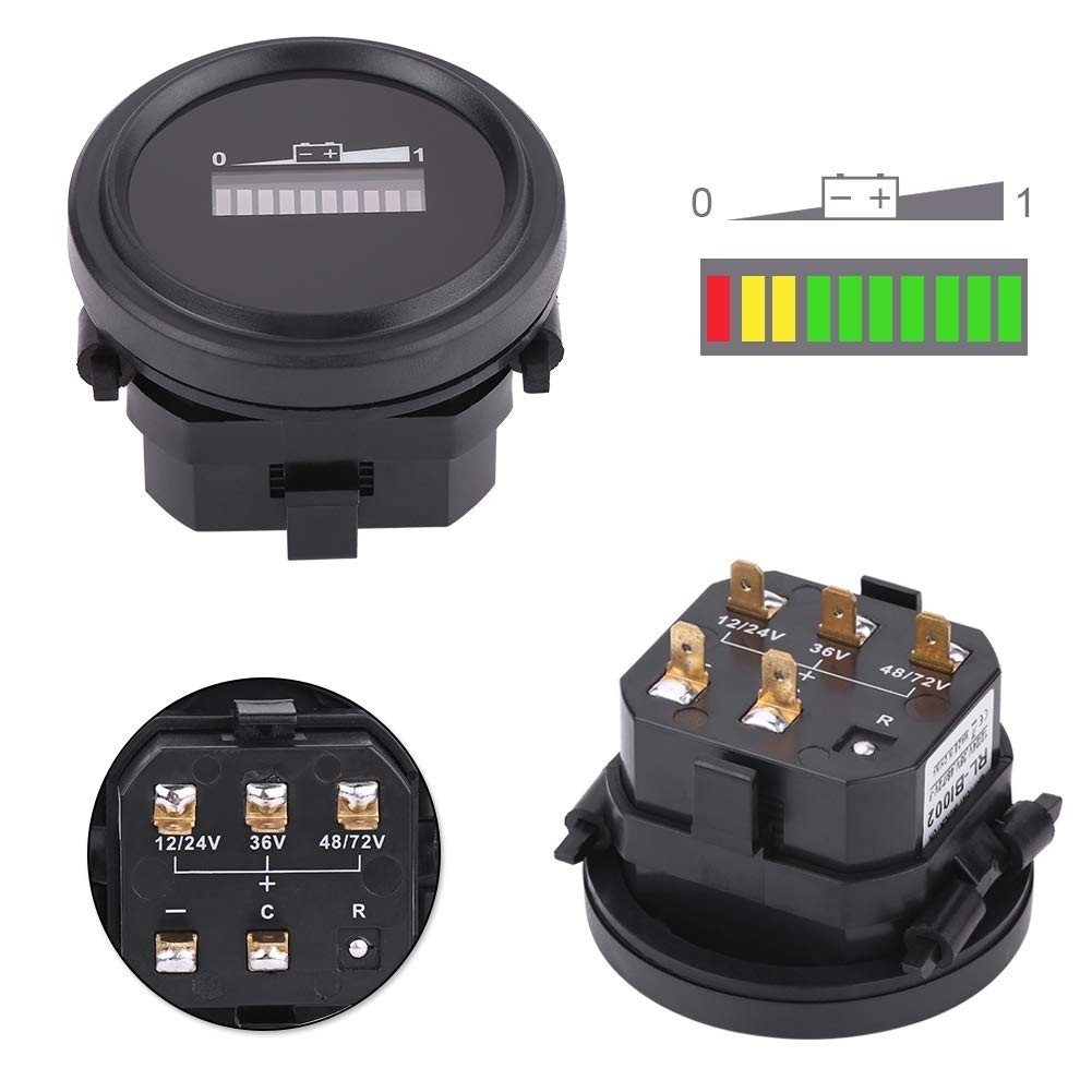 DC Battery Indicator Digital Volt Meter Compatible With 12V 24V 36V 48V 72V B…