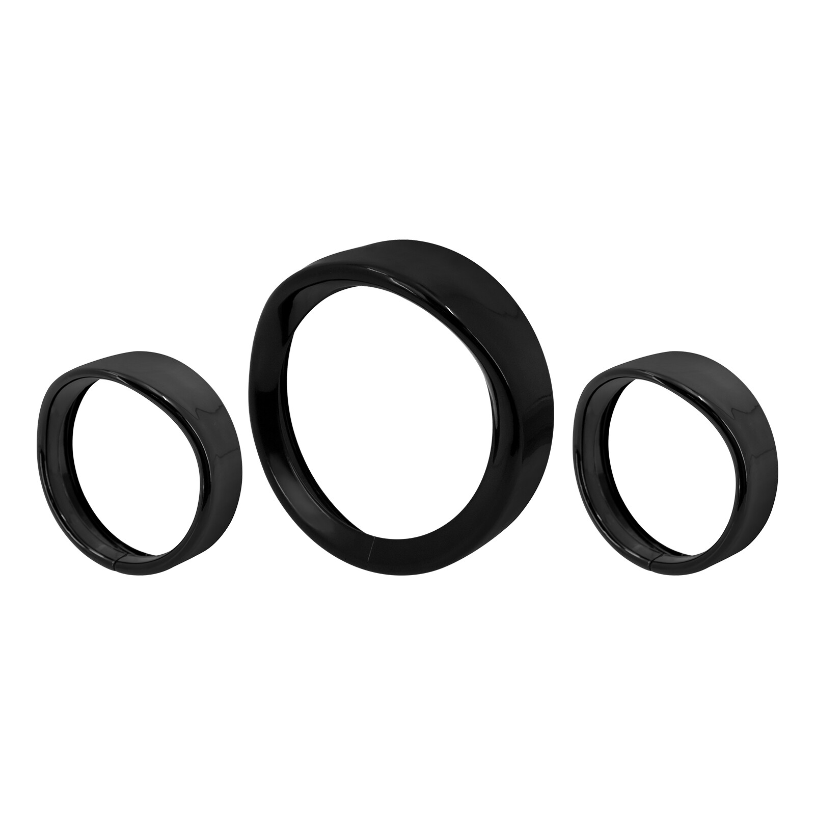 Gloss 7” Headlight+ 4.5″ Auxiliary light Visor Trim Ring Set Fit For Harley FLH