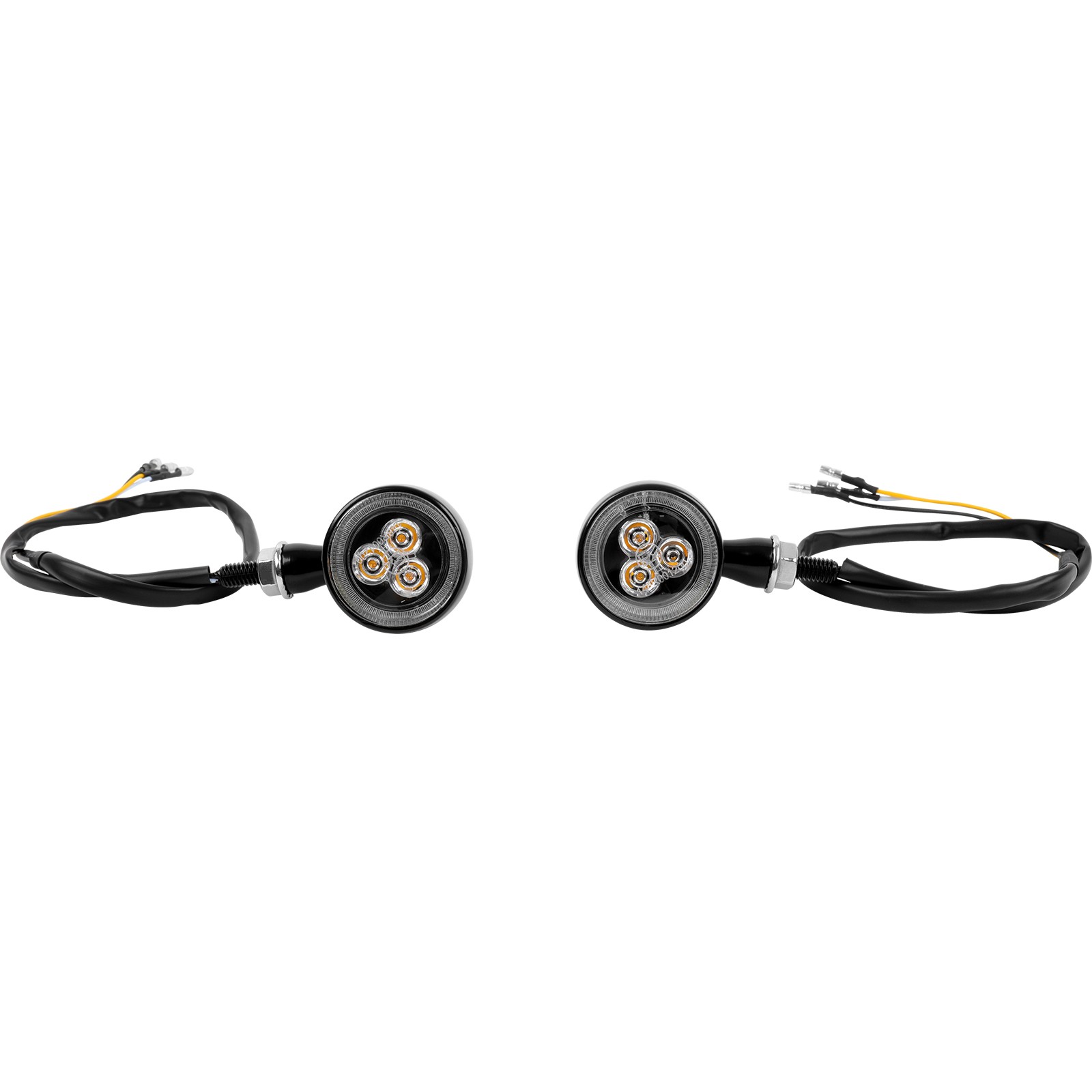 8mm Motorcycle Front Turn Signal Blinkers Cold White DRL For Kawasaki Vulcan 750