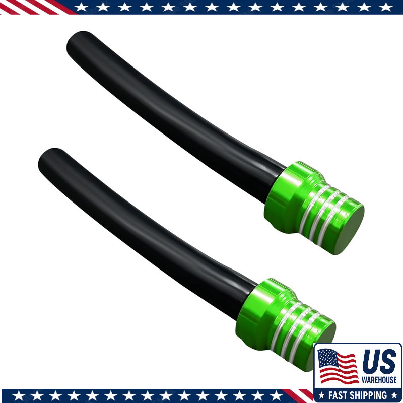 2 PCS Breather Hose Gas Fuel Tank Cap, CNC One Way Tank Valve Vent TColor: Green