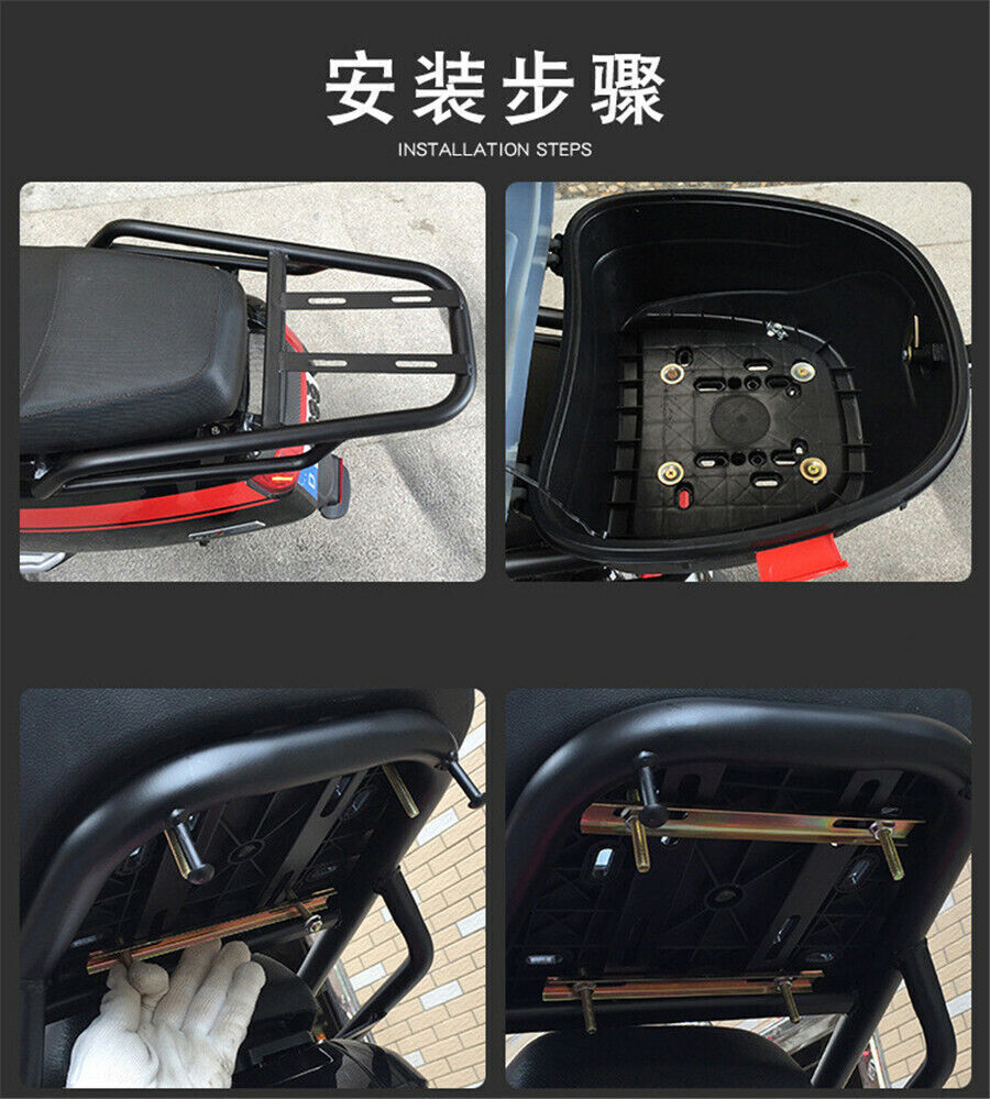 USA Stock Matte Black ABS Plastic Motorcycle Rear Box Tail Luggage Storage Case