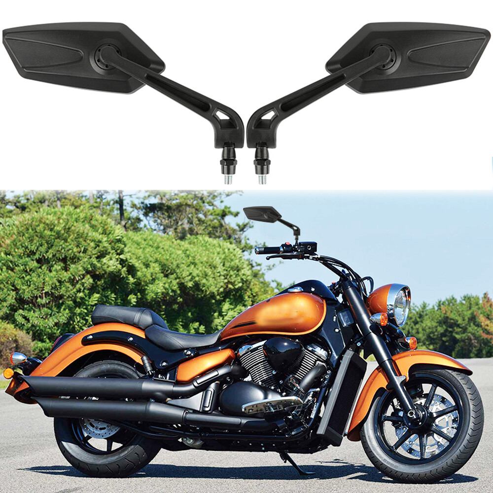 2x Black Motorcycle Rear View Mirror For Suzuki Boulevard C50 M109R M50 C50T C90