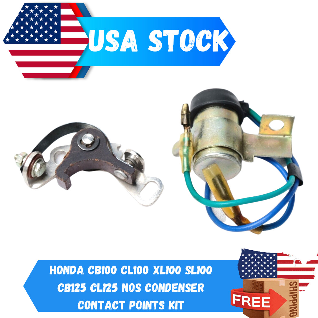 Honda CB100 CL100 XL100 SL100 CB125 CL125 NOS Condenser Contact Points Kit